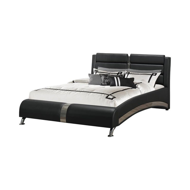 Havering Contemporary Black and White Upholstered California King Bed - Austin's Furniture Depot (Austin,TX)