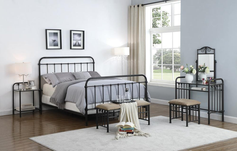 Livingston Transitional Dark Bronze Eastern King Bed - Austin's Furniture Depot (Austin,TX)