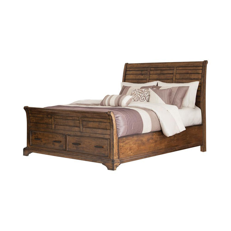 Elk Grove Rustic Vintage Bourbon Eastern King Bed - Austin's Furniture Depot (Austin,TX)