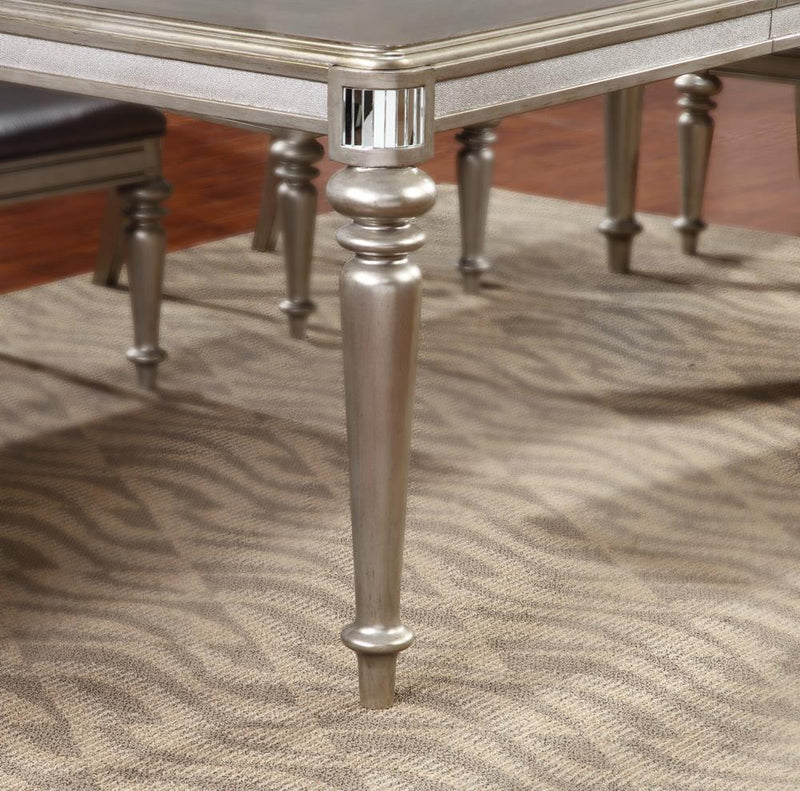 Bling Game Hollywood Glam Metallic Platinum Dining Table - Austin's Furniture Depot (Austin,TX)