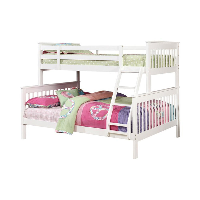 Chapman Transitional White Twin over Full Bunk Bed - Austin's Furniture Depot (Austin,TX)