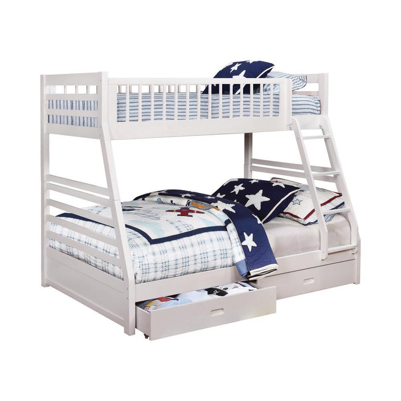 Ashton White Twin over Full Bunk Bed - Austin's Furniture Depot (Austin,TX)