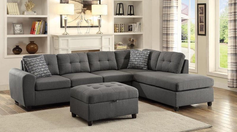 Stonenesse Contemporary Grey Storage Ottoman - Austin's Furniture Depot (Austin,TX)