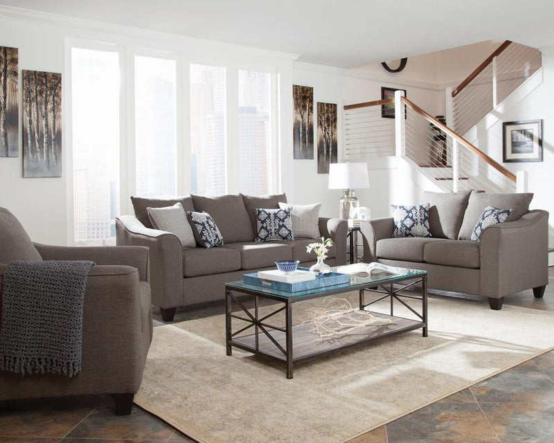 Salizar Transitional Grey Loveseat - Austin's Furniture Depot (Austin,TX)