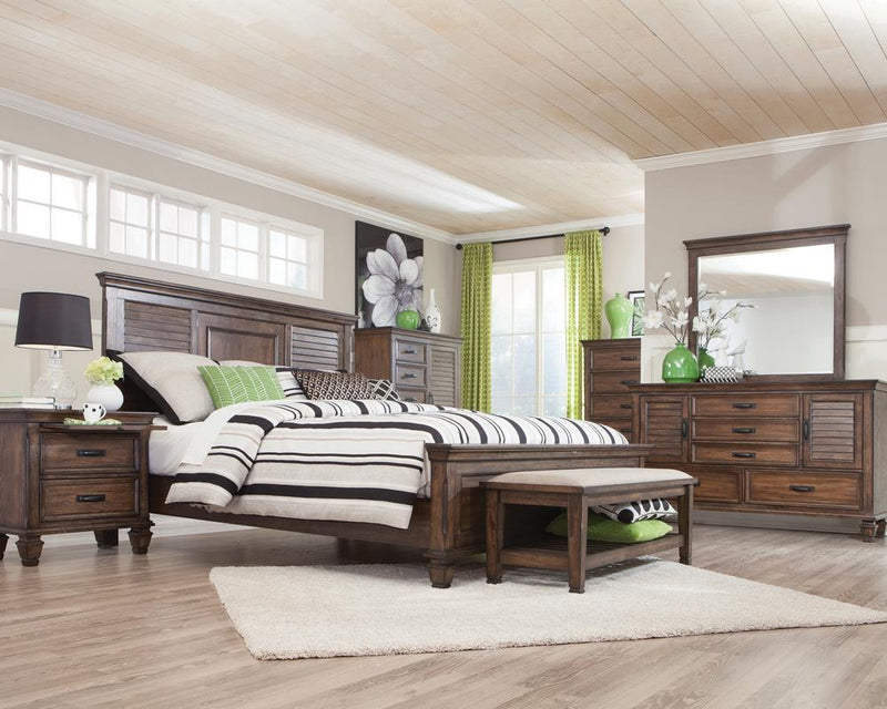 Franco Burnished Oak Queen Bed - Austin's Furniture Depot (Austin,TX)