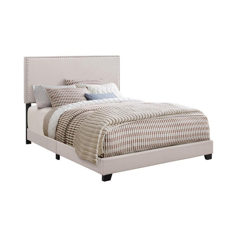 Boyd Upholstered Ivory Queen Bed - Austin's Furniture Depot (Austin,TX)