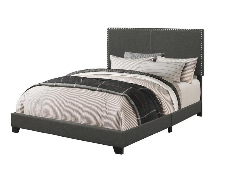 Boyd Upholstered Charcoal Queen Bed - Austin's Furniture Depot (Austin,TX)