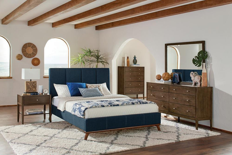 Charity Blue Upholstered Full Bed - Austin's Furniture Depot (Austin,TX)