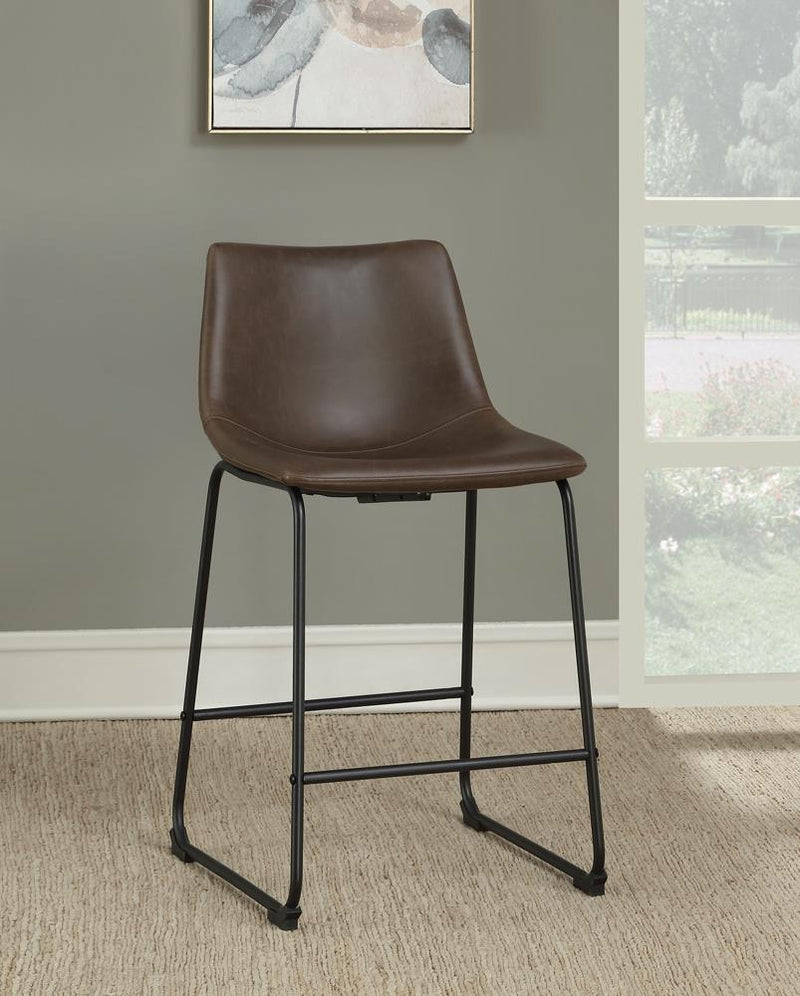 Industrial Brown Faux Leather Counter Height  Stool - Austin's Furniture Depot (Austin,TX)