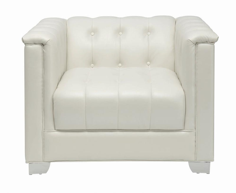 Chaviano Contemporary White Chair - Austin's Furniture Depot (Austin,TX)