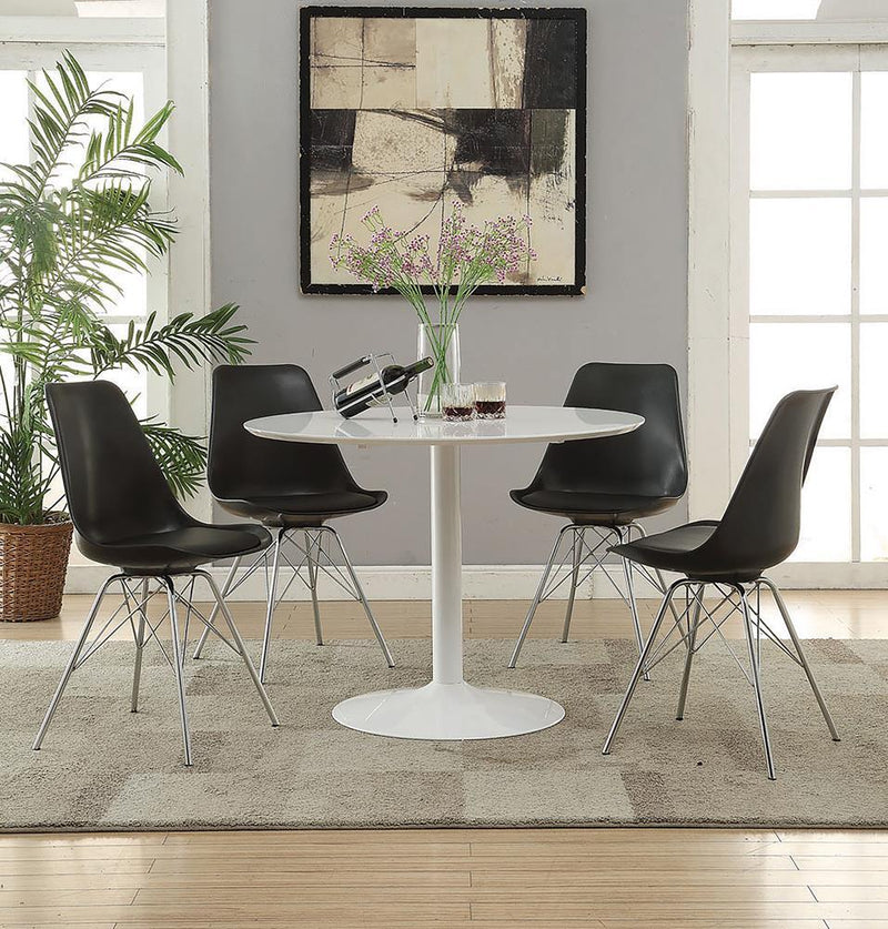 Lowry Mid Century Modern White Round Dining Table - Austin's Furniture Depot (Austin,TX)