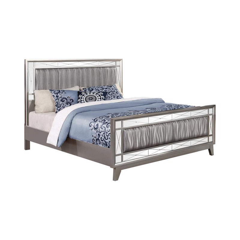 Leighton Contemporary Metallic Full Bed - Austin's Furniture Depot (Austin,TX)