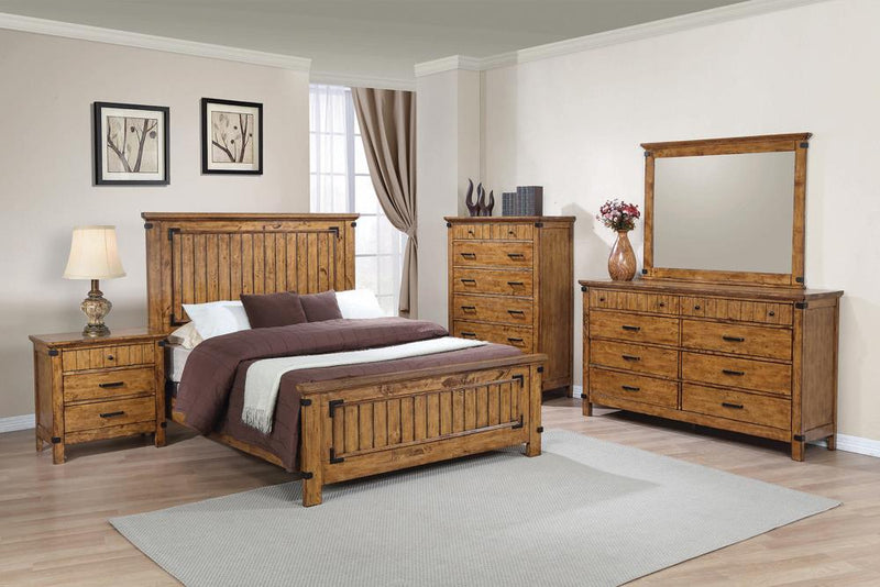 Brenner Rustic Honey Eastern King Bed - Austin's Furniture Depot (Austin,TX)