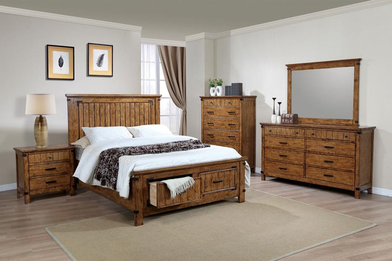 Brenner Rustic Honey Full Storage Bed - Austin's Furniture Depot (Austin,TX)