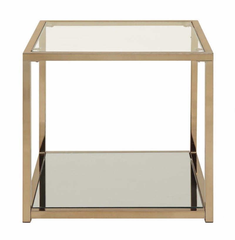 Calantha Modern Chocolate Chrome End Table - Austin's Furniture Depot (Austin,TX)