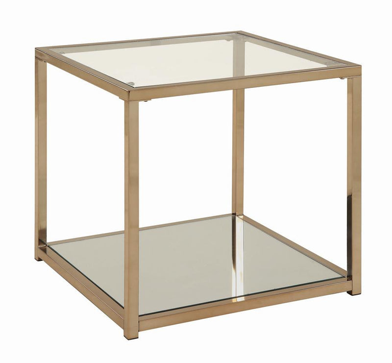 Calantha Modern Chocolate Chrome End Table - Austin's Furniture Depot (Austin,TX)