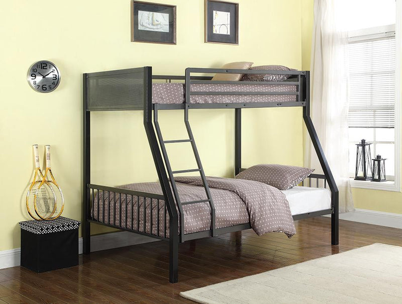 Meyers Traditional Grey Twin over Full Bunk Bed - Austin's Furniture Depot (Austin,TX)