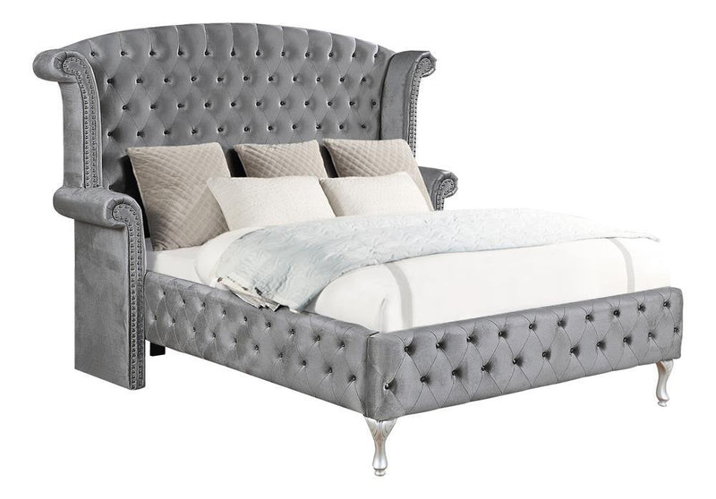 Deanna Bedroom Traditional Metallic Queen Bed - Austin's Furniture Depot (Austin,TX)