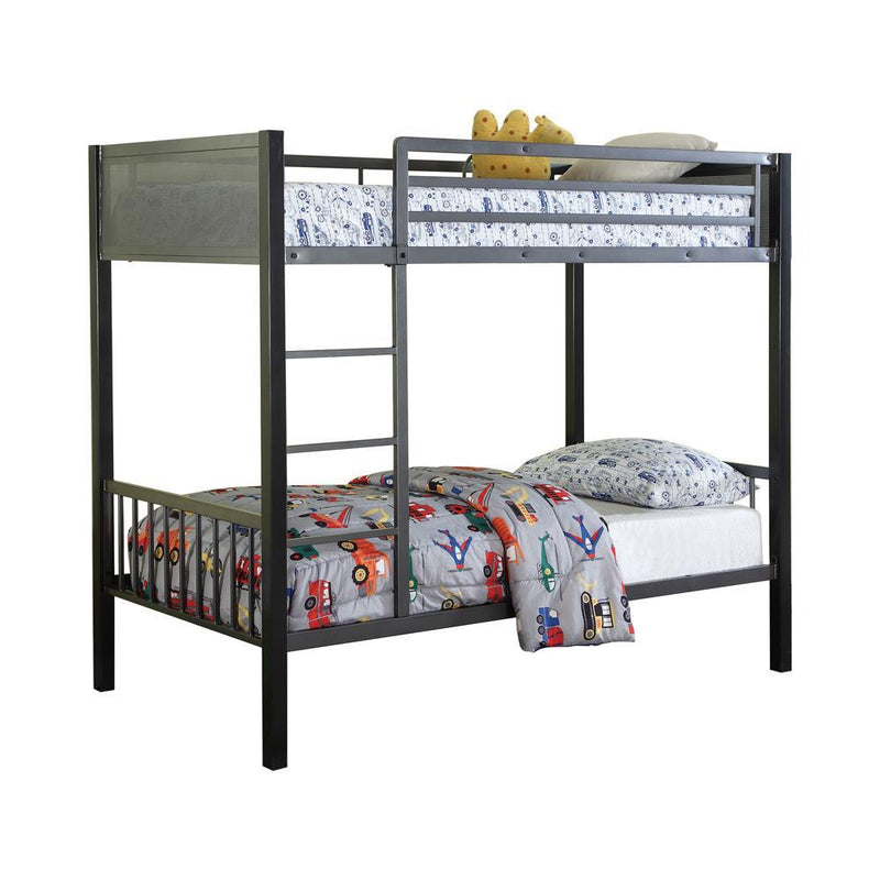 Meyers Traditional Grey Twin over Twin Bunk Bed - Austin's Furniture Depot (Austin,TX)