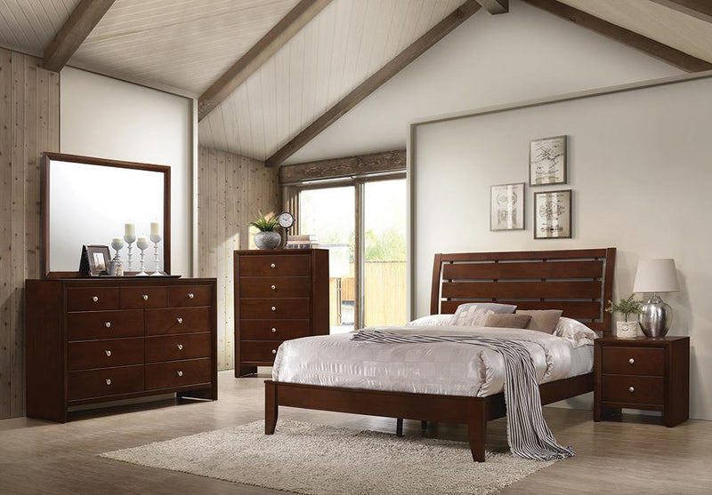 Serenity Queen Bed Rich Merlot - Austin's Furniture Depot (Austin,TX)