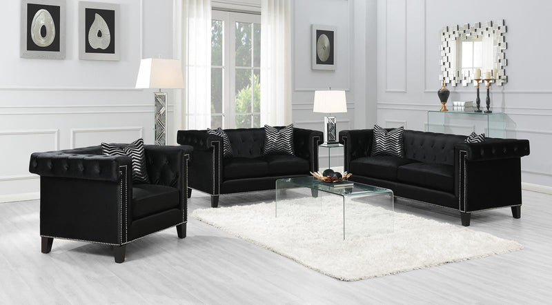 Reventlow Formal Black Loveseat - Austin's Furniture Depot (Austin,TX)