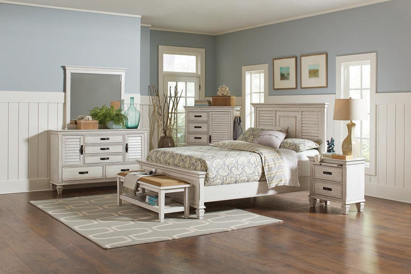 Franco Antique White Queen Bed - Austin's Furniture Depot (Austin,TX)