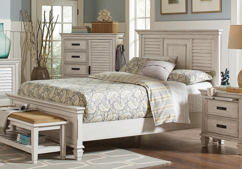 Franco Antique White Queen Bed - Austin's Furniture Depot (Austin,TX)