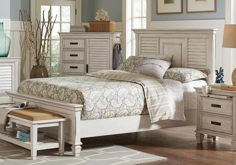 Franco Antique White Eastern King Bed - Austin's Furniture Depot (Austin,TX)