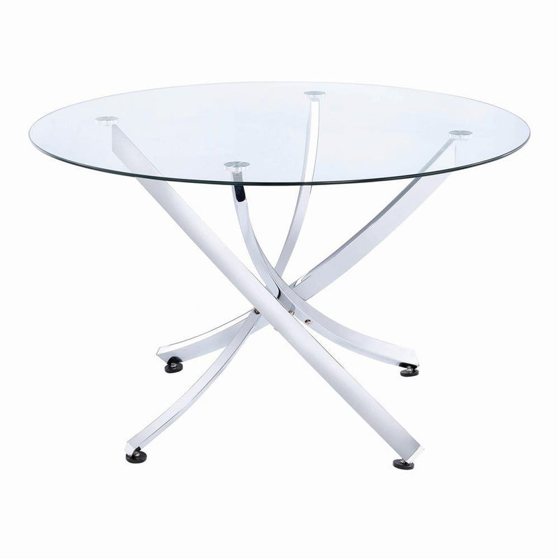 Walsh Contemporary Chrome Dining Table - Austin's Furniture Depot (Austin,TX)