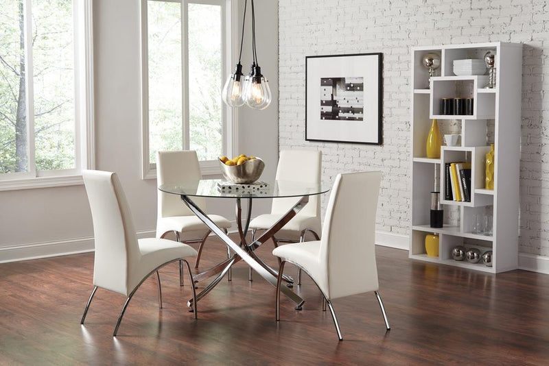 Walsh Contemporary Chrome Dining Table - Austin's Furniture Depot (Austin,TX)