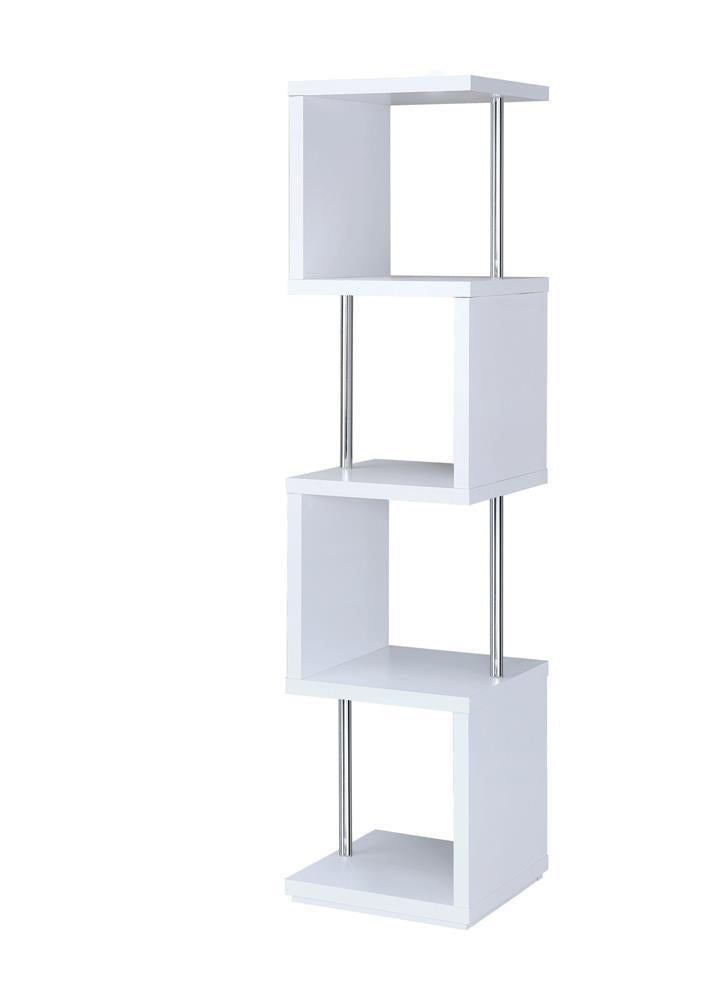 Modern White Four Tier Bookcase - Austin's Furniture Depot (Austin,TX)