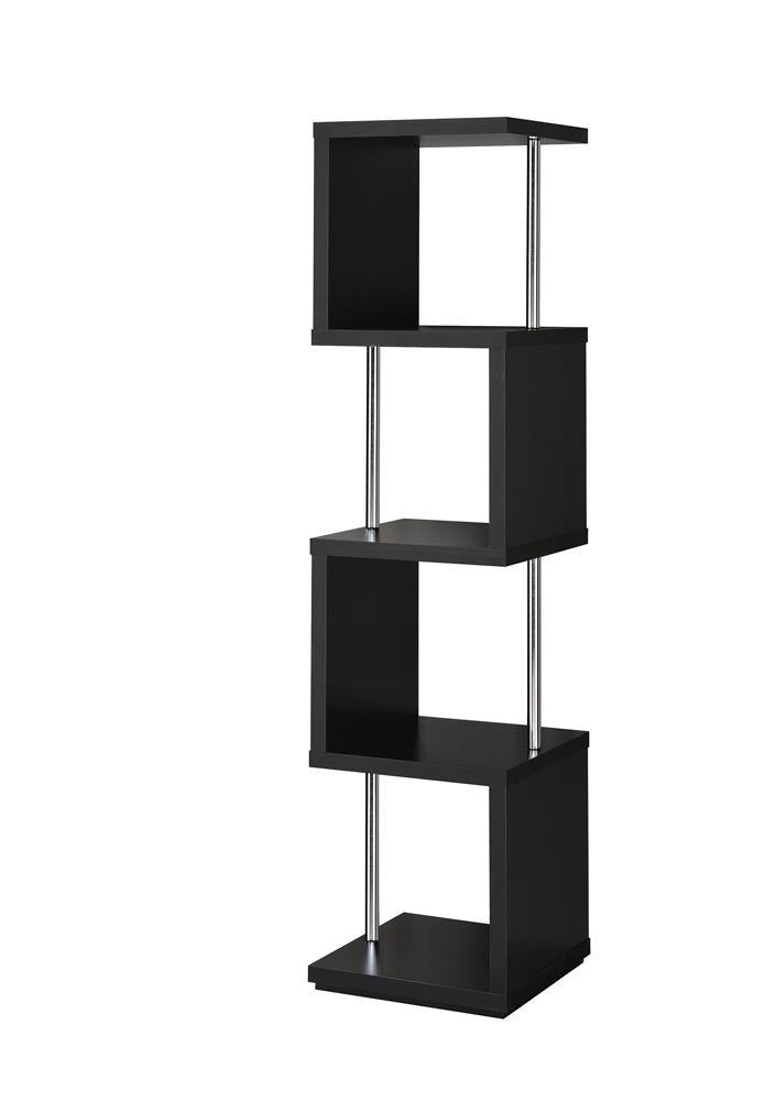 Modern Black Four Tier Bookcase - Austin's Furniture Depot (Austin,TX)