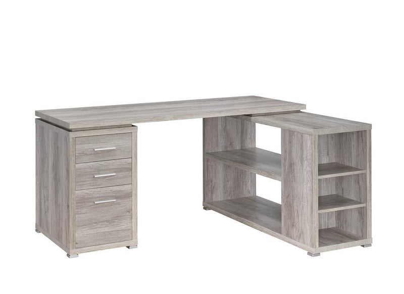 Yvette Grey Driftwood L Shaped Office Desk - Austin's Furniture Depot (Austin,TX)