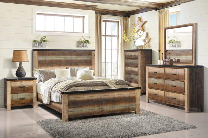 Sembene Bedroom Rustic Antique Multi Color California King Bed - Austin's Furniture Depot (Austin,TX)