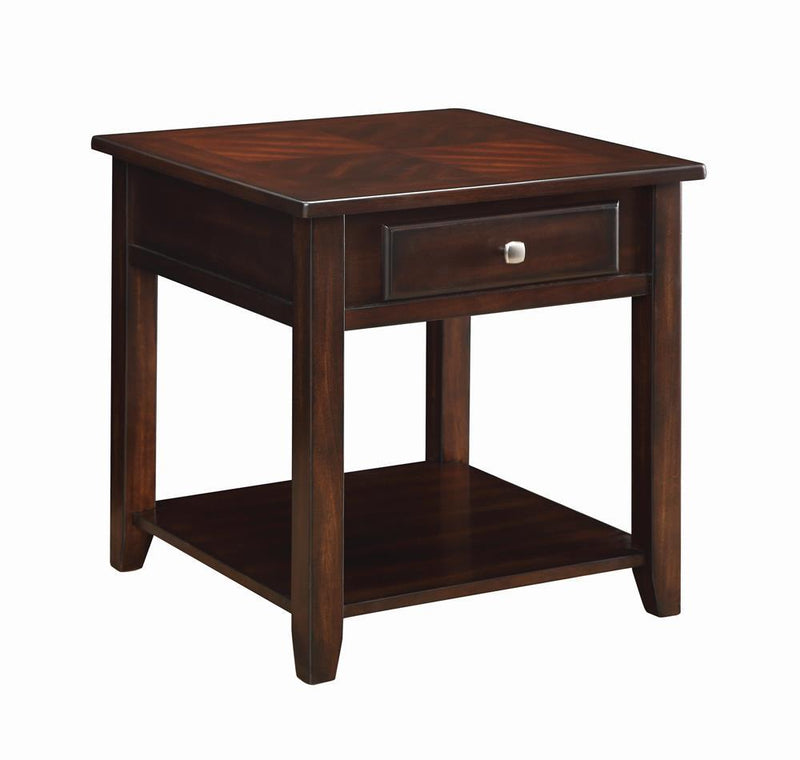 Transitional Walnut One Drawer End Table - Austin's Furniture Depot (Austin,TX)