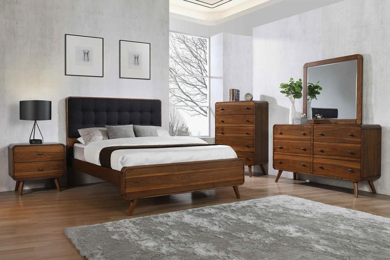 Robyn Mid Century Modern Dark Walnut Queen Bed - Austin's Furniture Depot (Austin,TX)