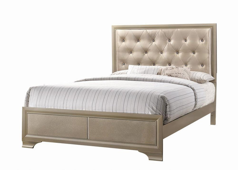 Beaumont Transitional Champagne Eastern King Bed - Austin's Furniture Depot (Austin,TX)