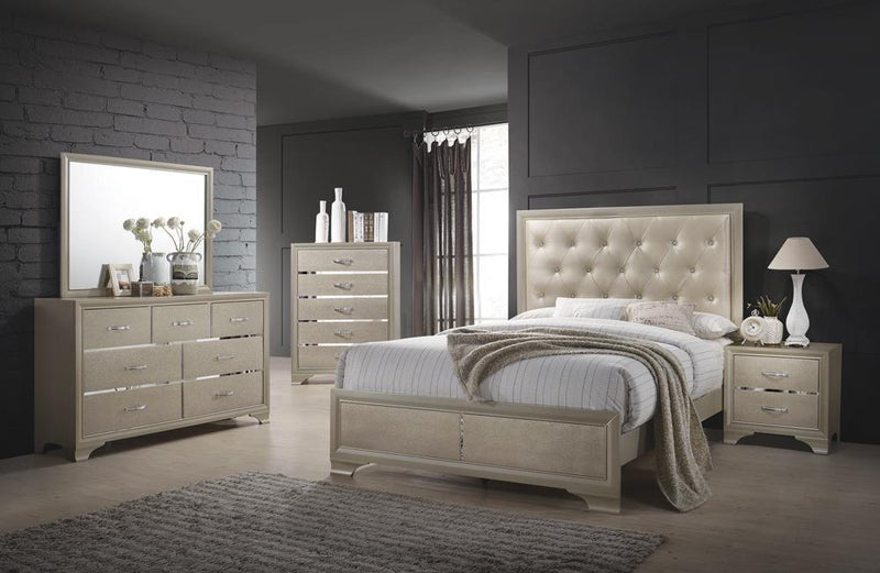 Beaumont Transitional Champagne Eastern King Bed - Austin's Furniture Depot (Austin,TX)