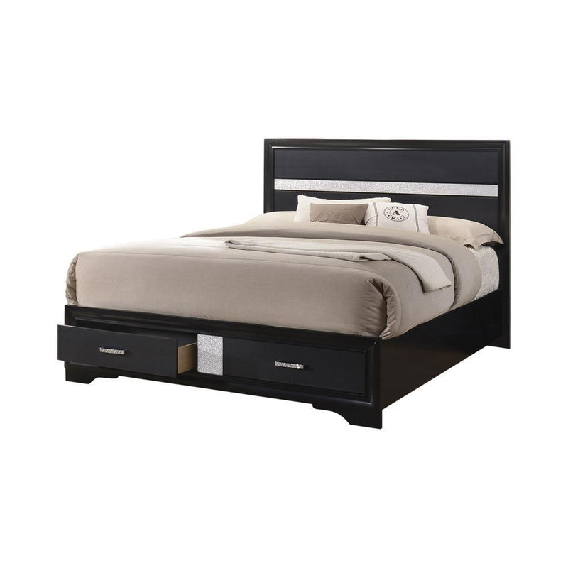 Miranda Contemporary Black California King Bed - Austin's Furniture Depot (Austin,TX)