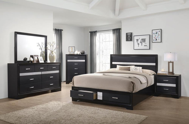 Miranda Contemporary Black California King Bed - Austin's Furniture Depot (Austin,TX)