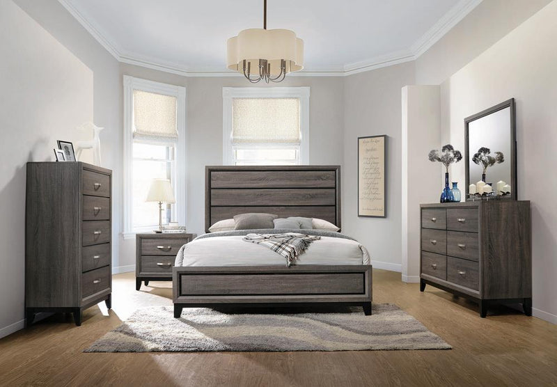 Rustic Grey Oak Eastern King Bed - Austin's Furniture Depot (Austin,TX)