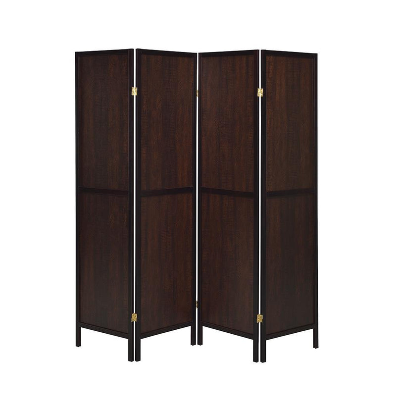 Rustic Tobacco and Cappuccino Four Panel Screen - Austin's Furniture Depot (Austin,TX)