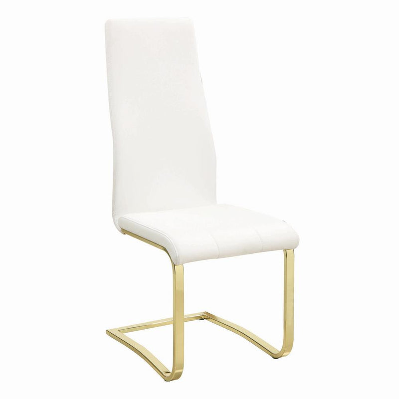 Chanel Modern White and Rustic Brass Side Chair - Austin's Furniture Depot (Austin,TX)