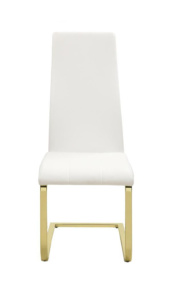 Chanel Modern White and Rustic Brass Side Chair - Austin's Furniture Depot (Austin,TX)