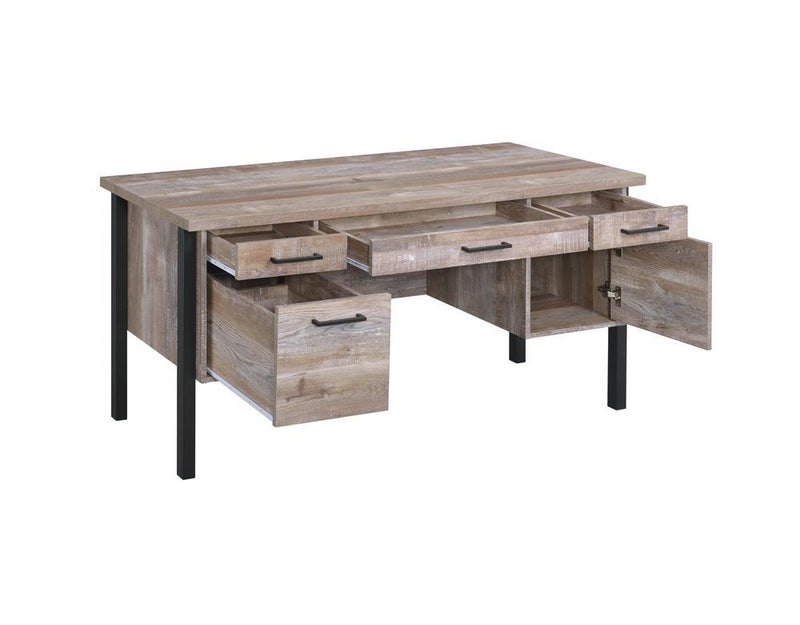 Samson Rustic Weathered Oak Office Desk - Austin's Furniture Depot (Austin,TX)