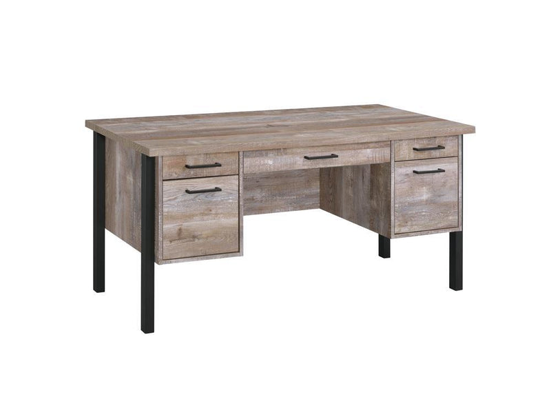 Samson Rustic Weathered Oak Office Desk - Austin's Furniture Depot (Austin,TX)