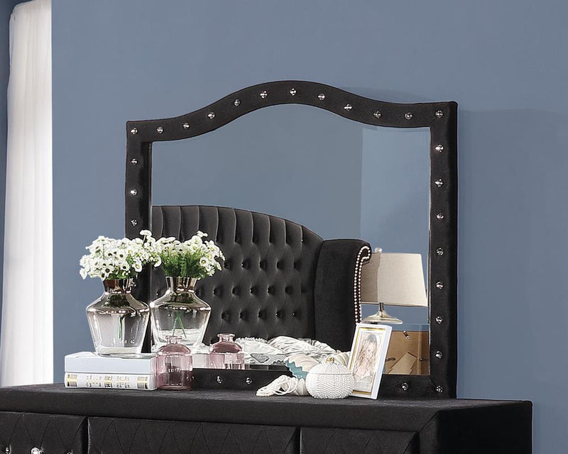 Deanna Contemporary Black and Metallic Mirror - Austin's Furniture Depot (Austin,TX)