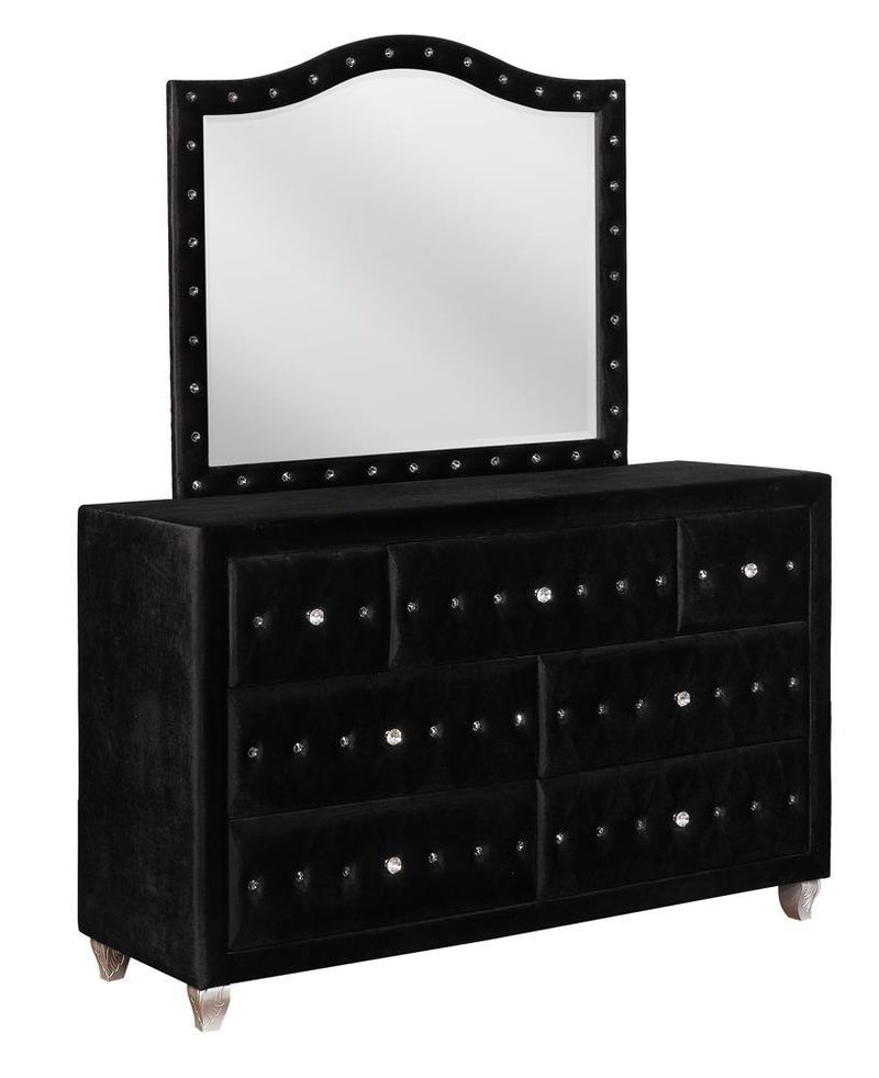 Deanna Contemporary Black and Metallic Mirror - Austin's Furniture Depot (Austin,TX)