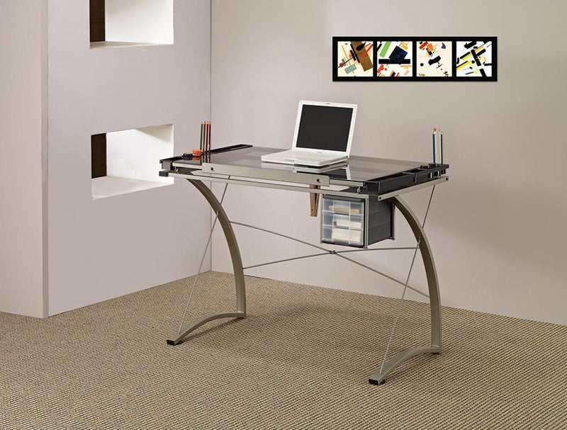 G800986 Contemporary Glass Top Drafting Desk - Austin's Furniture Depot (Austin,TX)