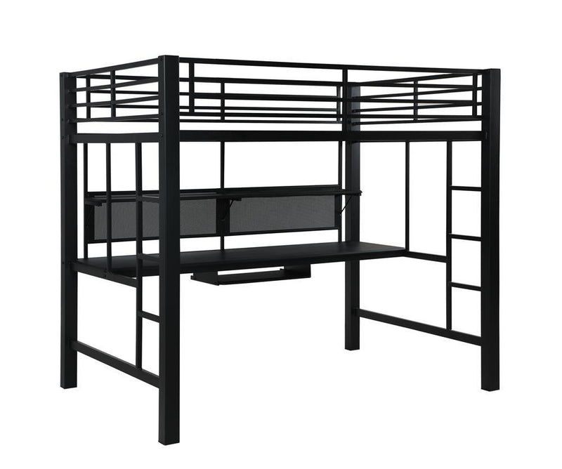 G460023 Contemporary Black Metal Loft Bed - Austin's Furniture Depot (Austin,TX)